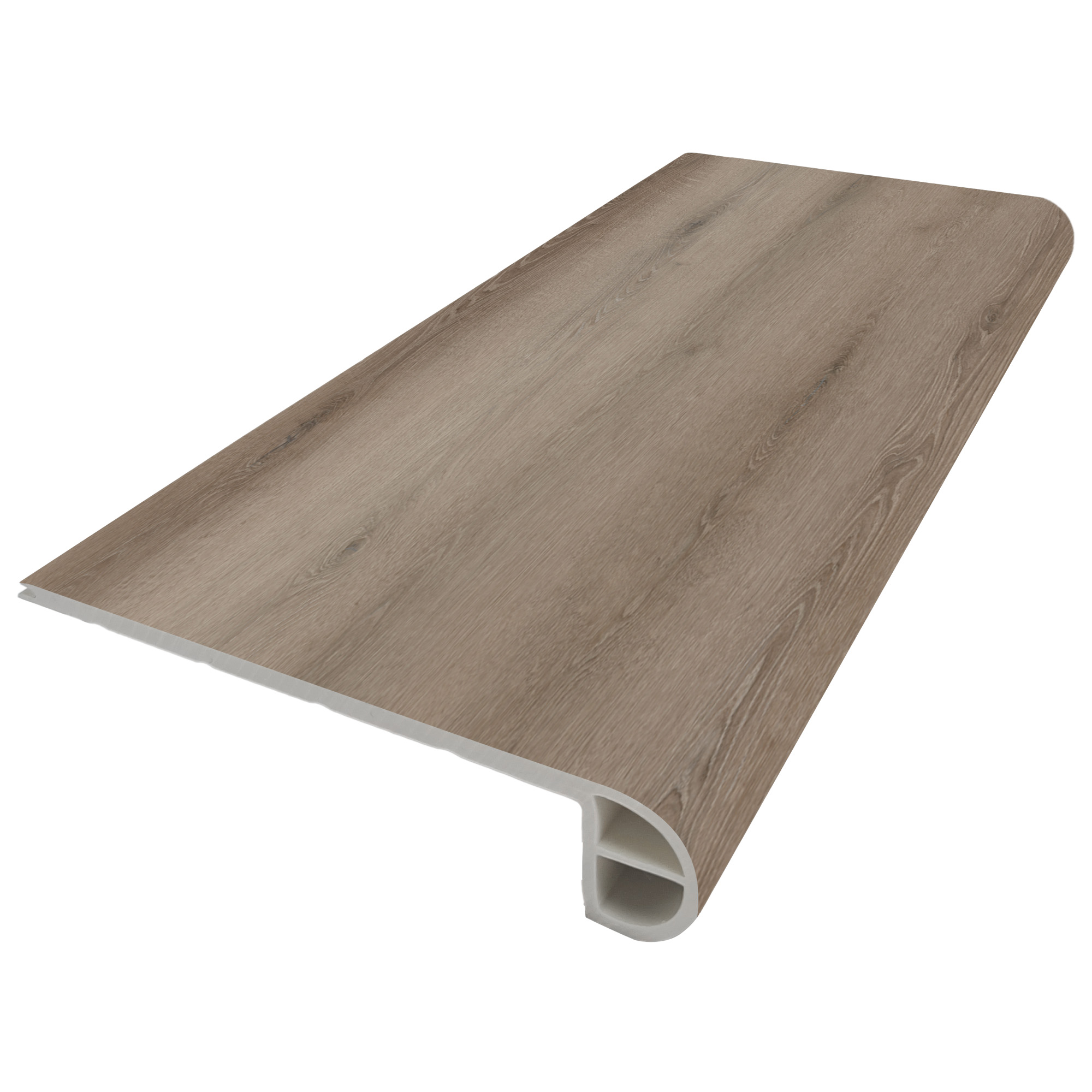 Bambino Series BB-VI-S Flush Stair Nose, 94-1/2 in L, 4.34 in W, 0.2 in Thick, SPC, Coffee Feather